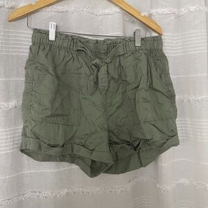 3/$10 SALE Army Green Paperbag Waist Shorts